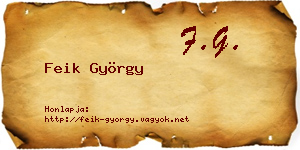 Feik György névjegykártya